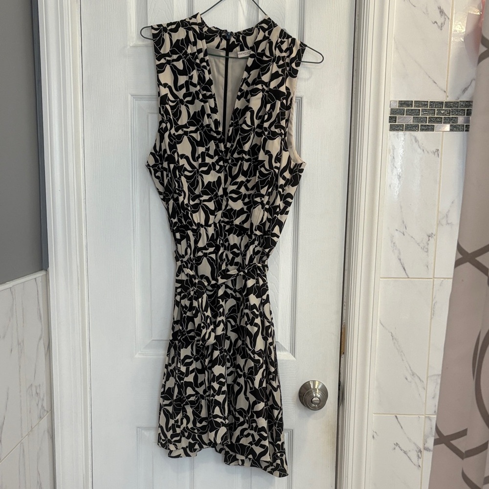 Eva Mendes for New York & Company Black and Cream Strapless Dress